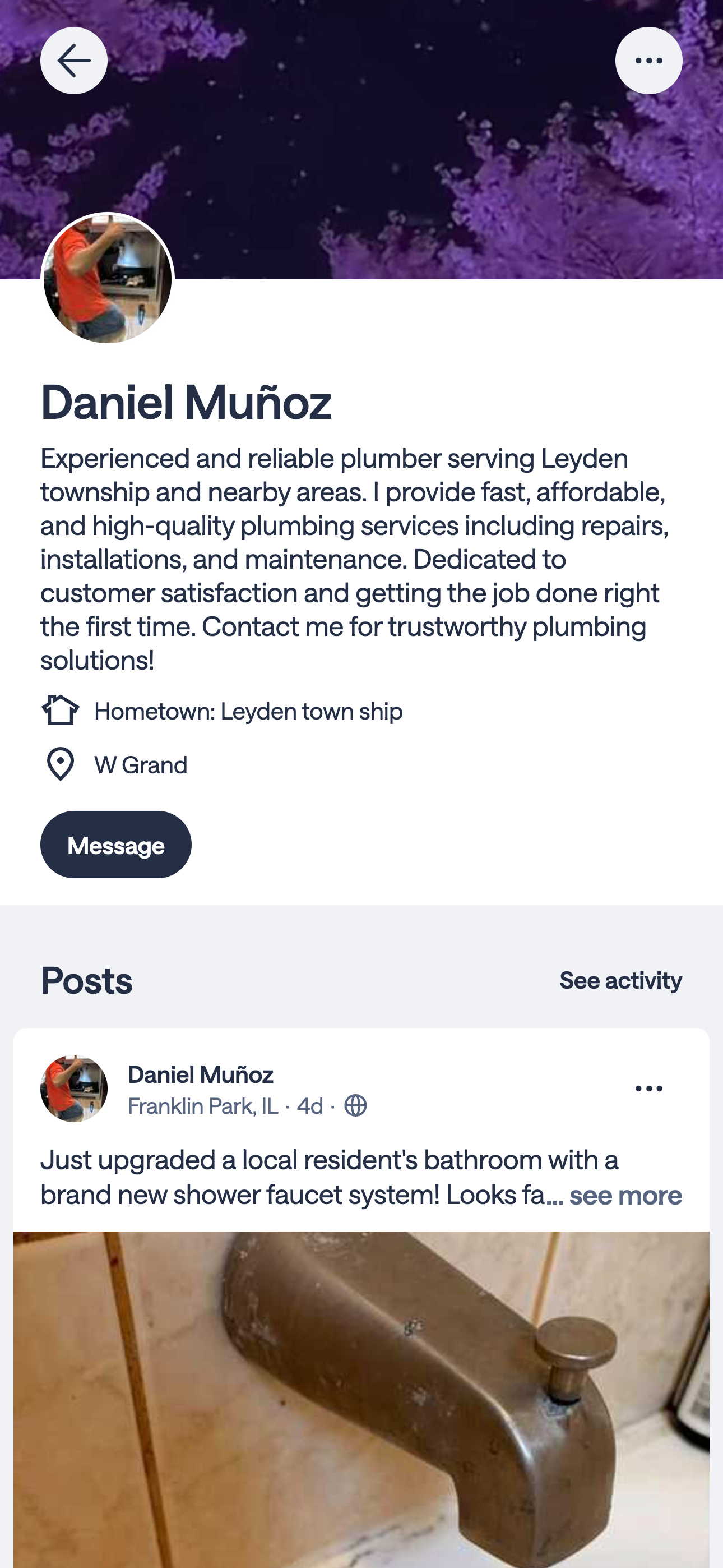 Daniel's Plumbing on Nextdoor